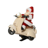 Decoris Plastic Santa Figure on Motorbike 20cm - Red/Cream